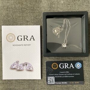 Sterling silver necklace with 1CT Moissanite pendant